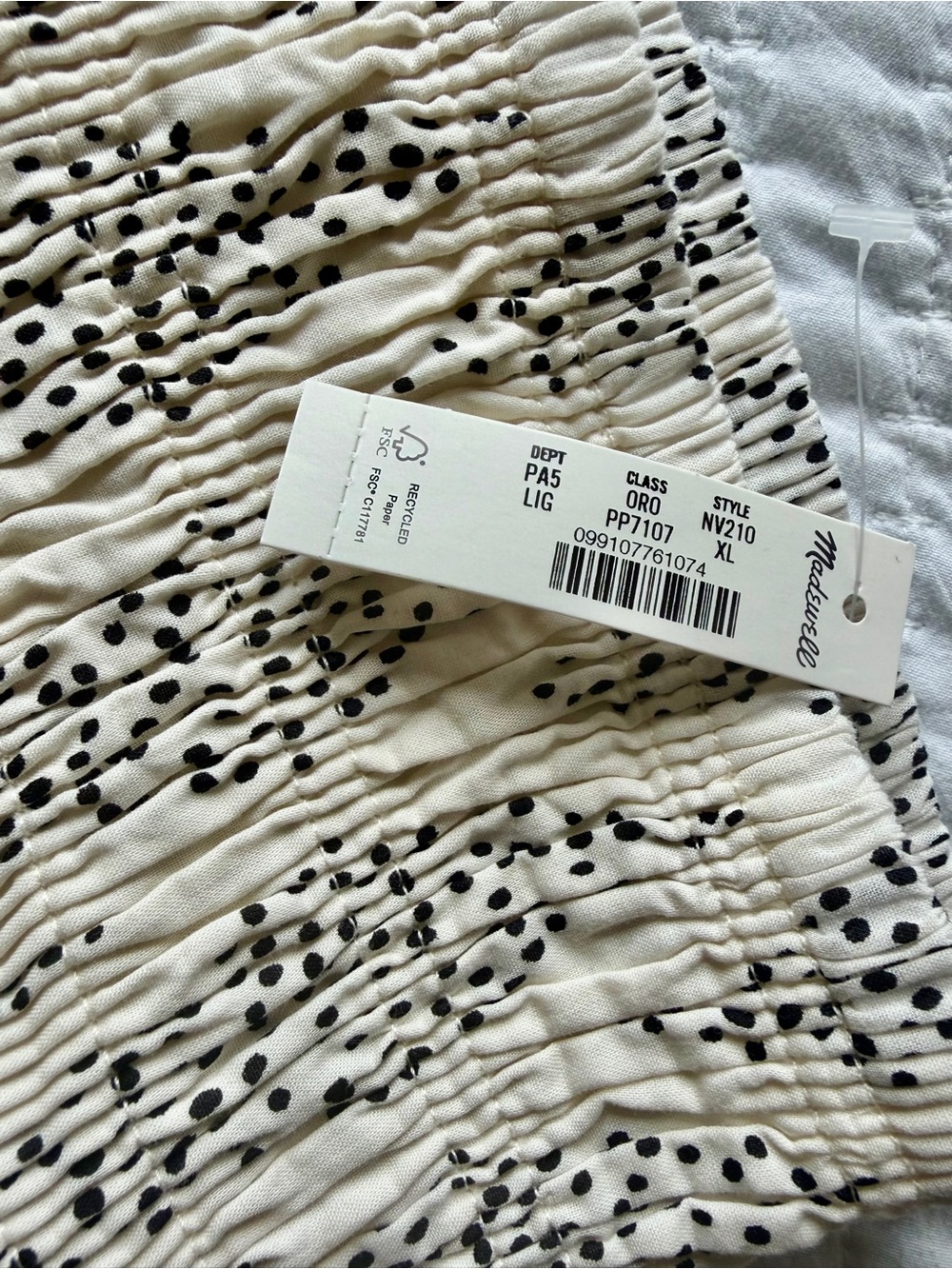 Madewell Cream Mini Skirt with Black Spot Print - Picture 4 of 4